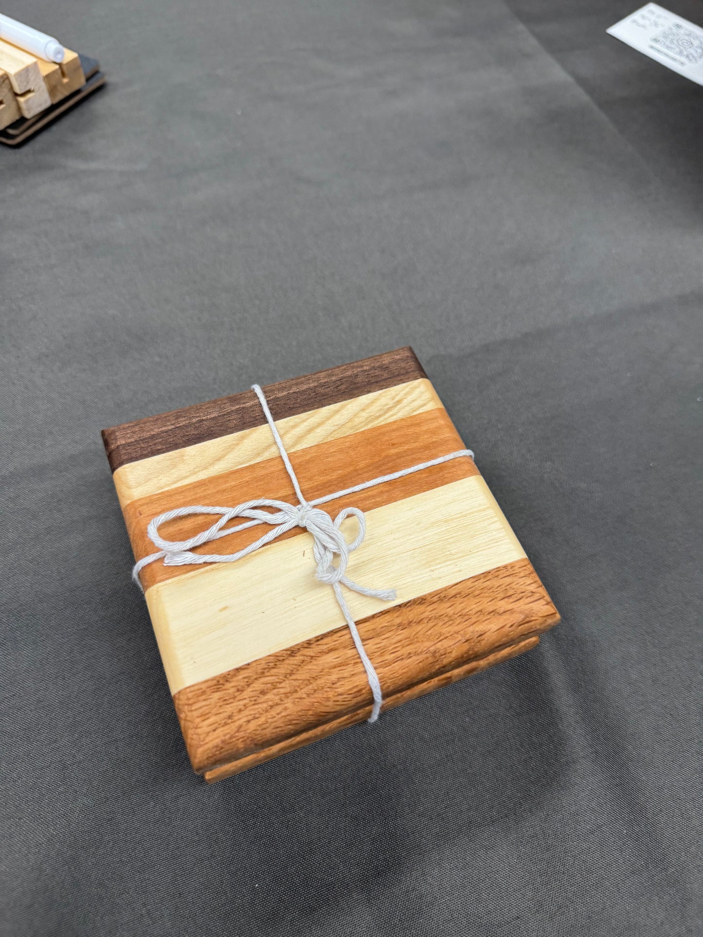 Cherry, Ash and walnut 2 pack coaster set