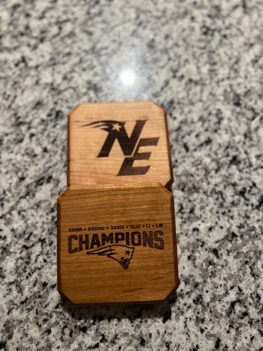New England Patriots 2 pack coaster set