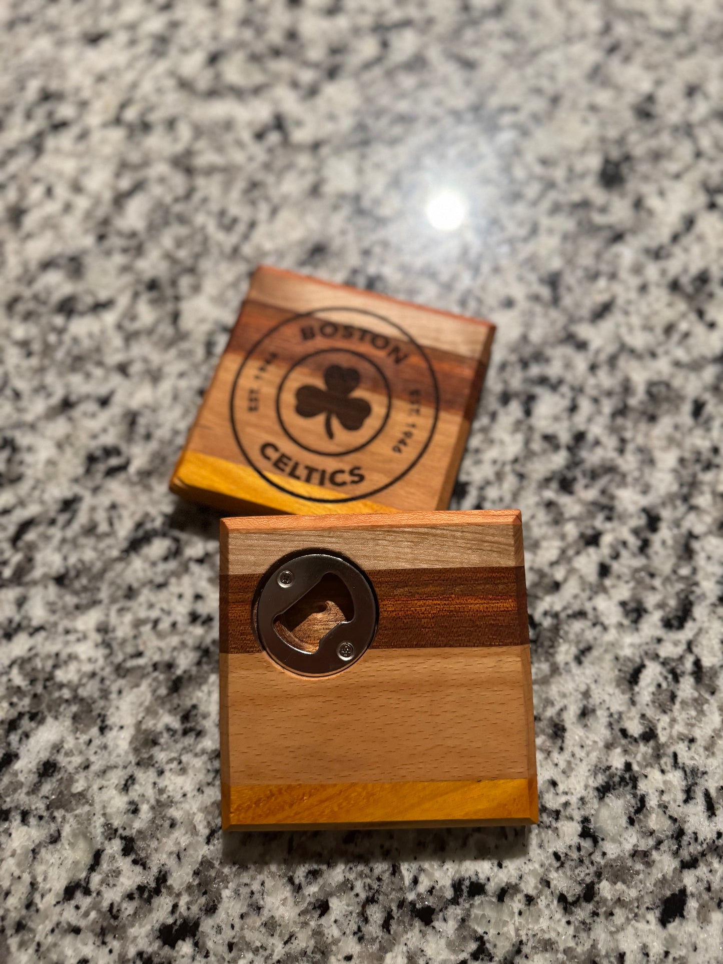 Celtics 2 Pack Coaster w/ Bottle opener