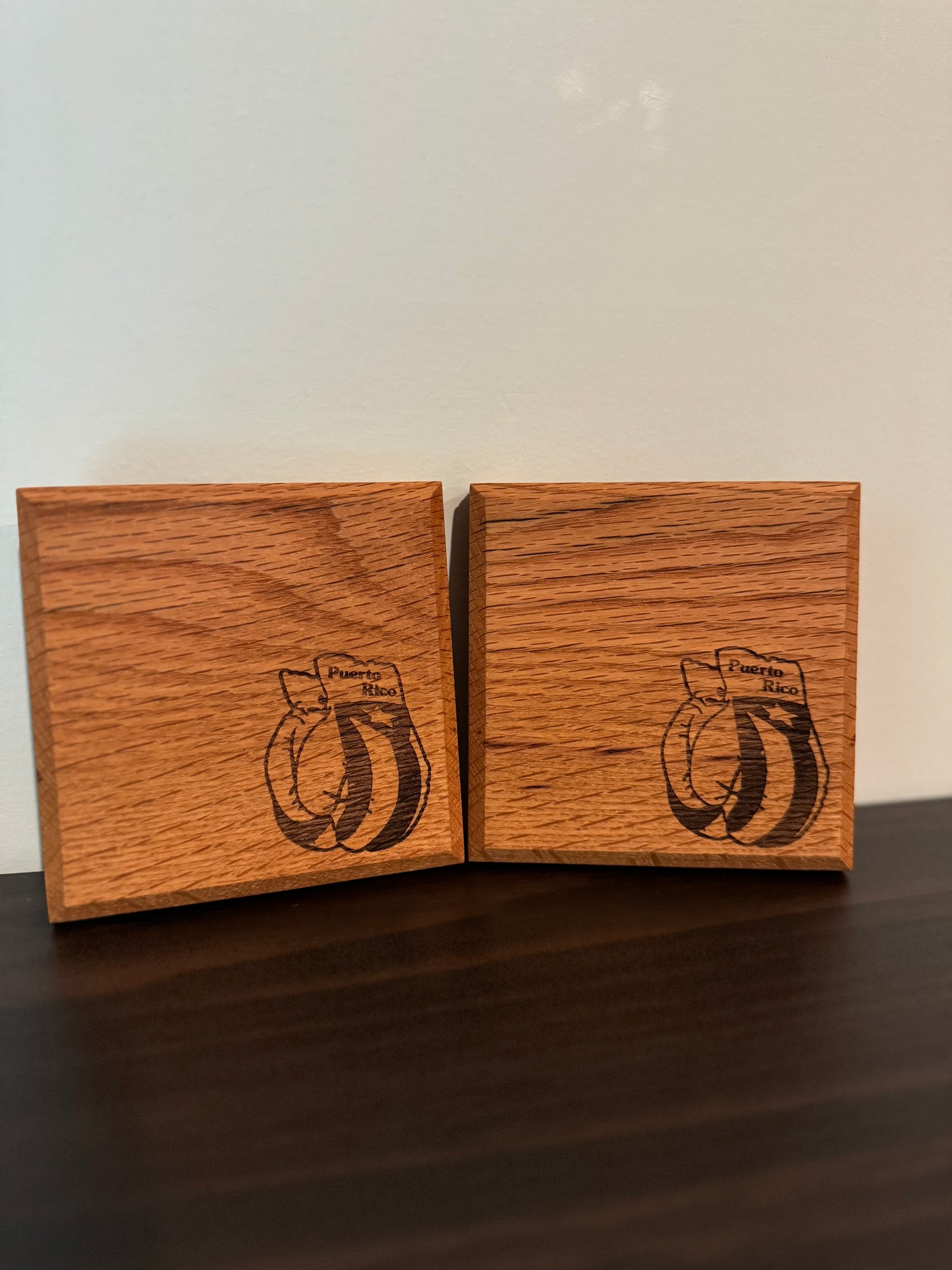 Puerto Rico 🇵🇷 (2) Coaster set w/ boxing gloves