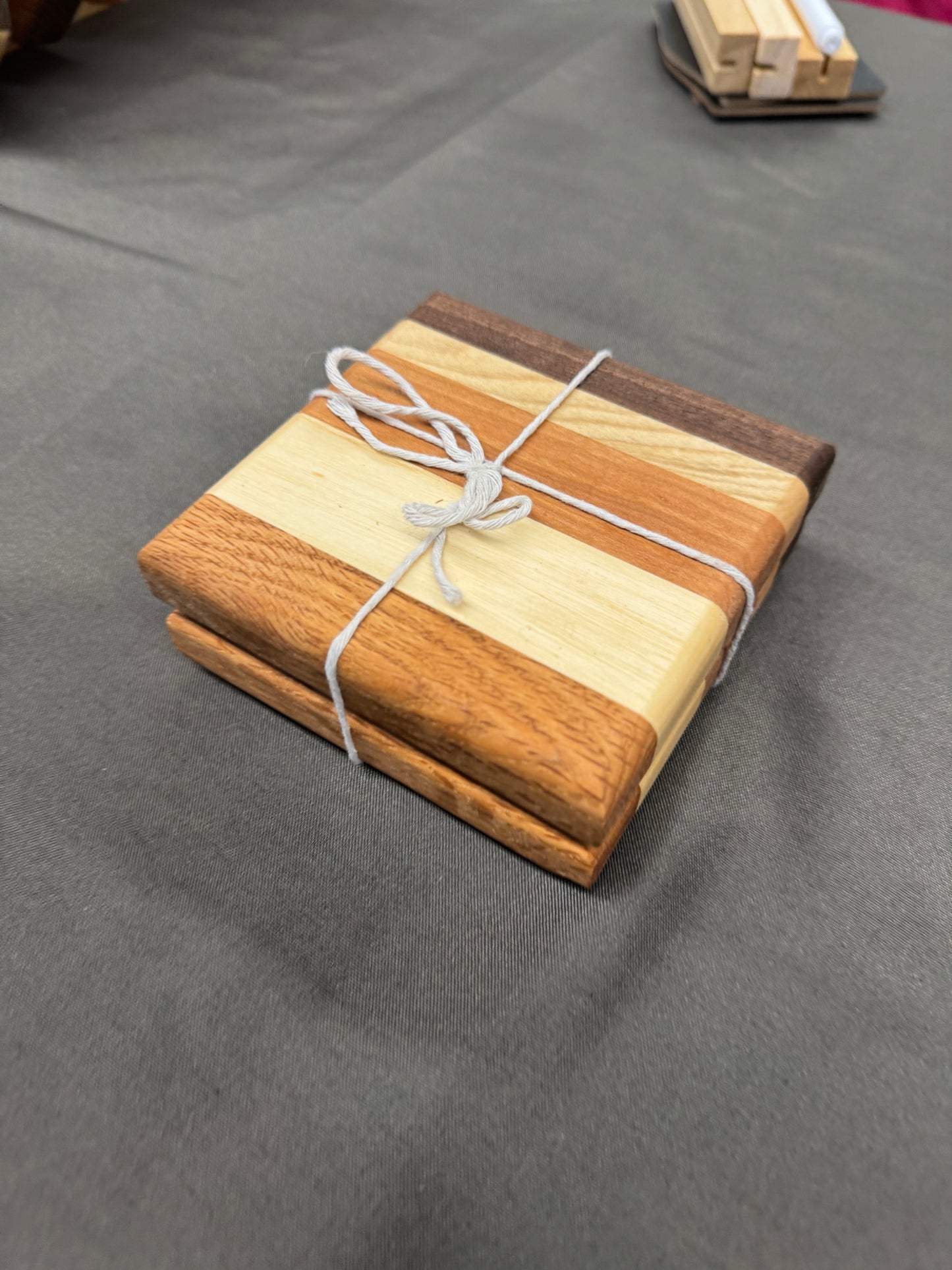 Cherry, Ash and walnut 2 pack coaster set