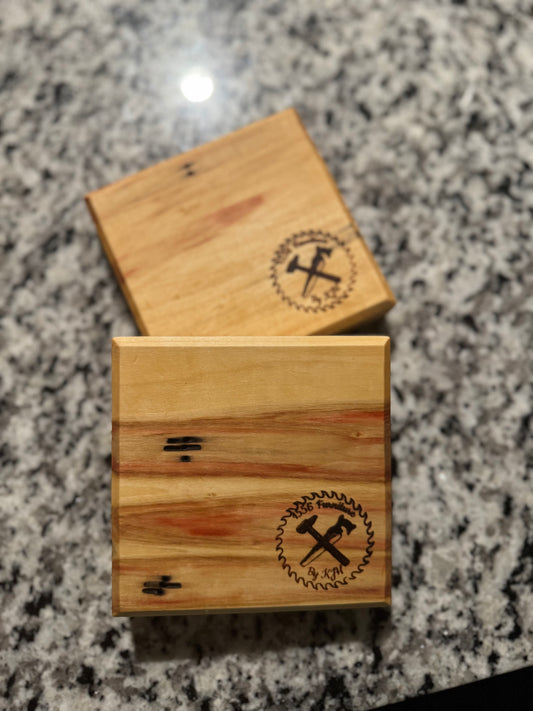 Box Elder 2 pack coaster set w/opener