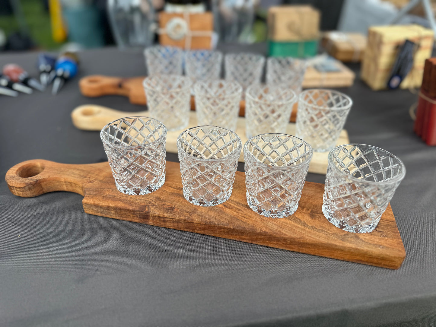 Beer flights with glasses