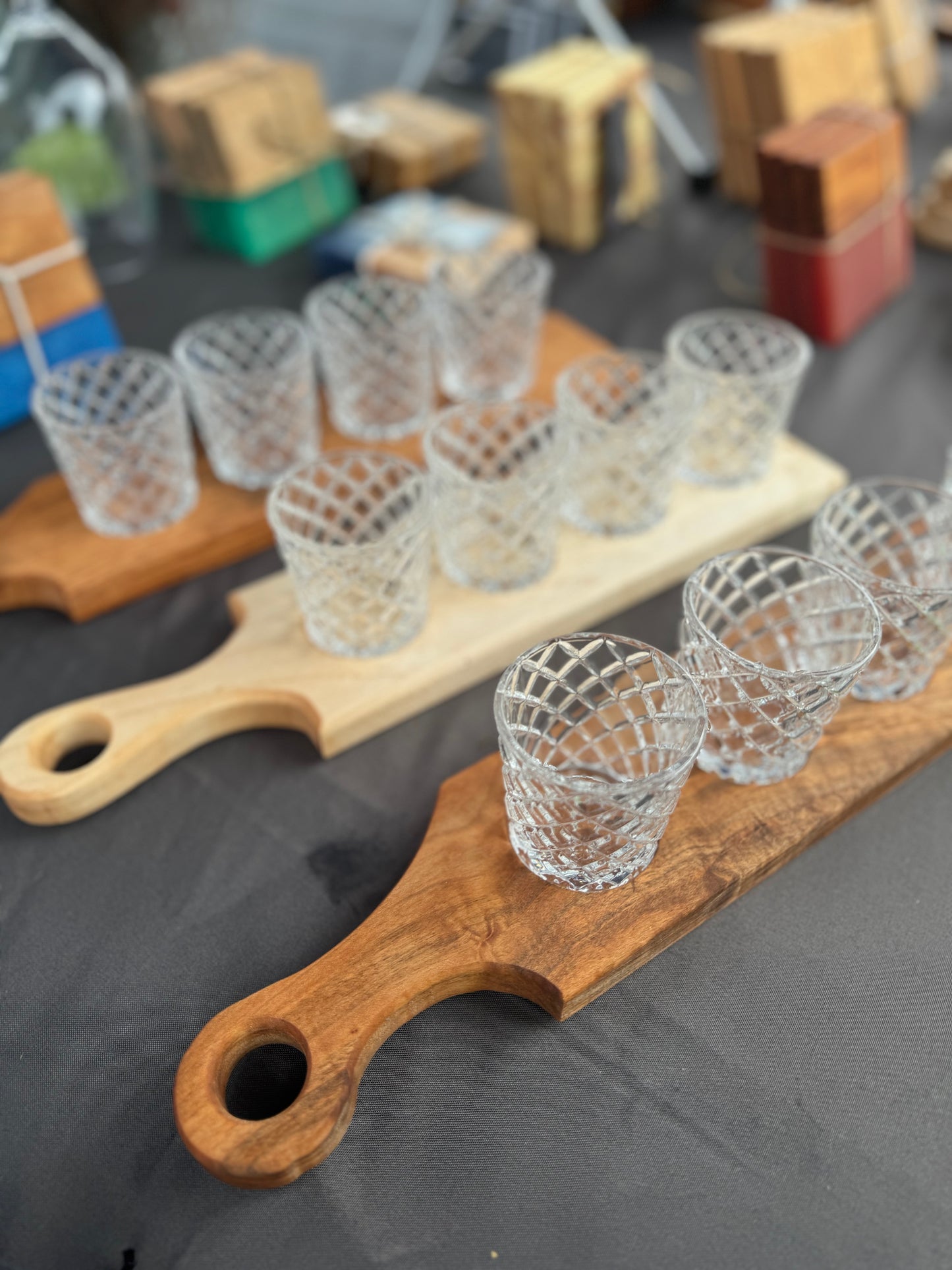 Beer flights with glasses