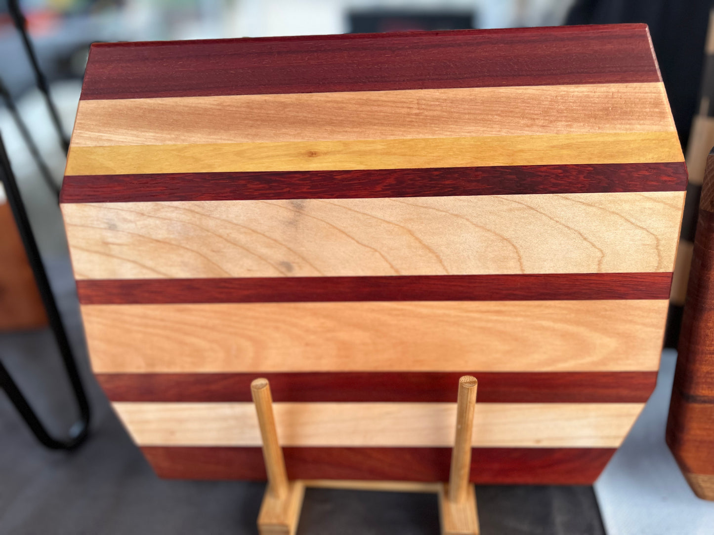 Red and white cutting board