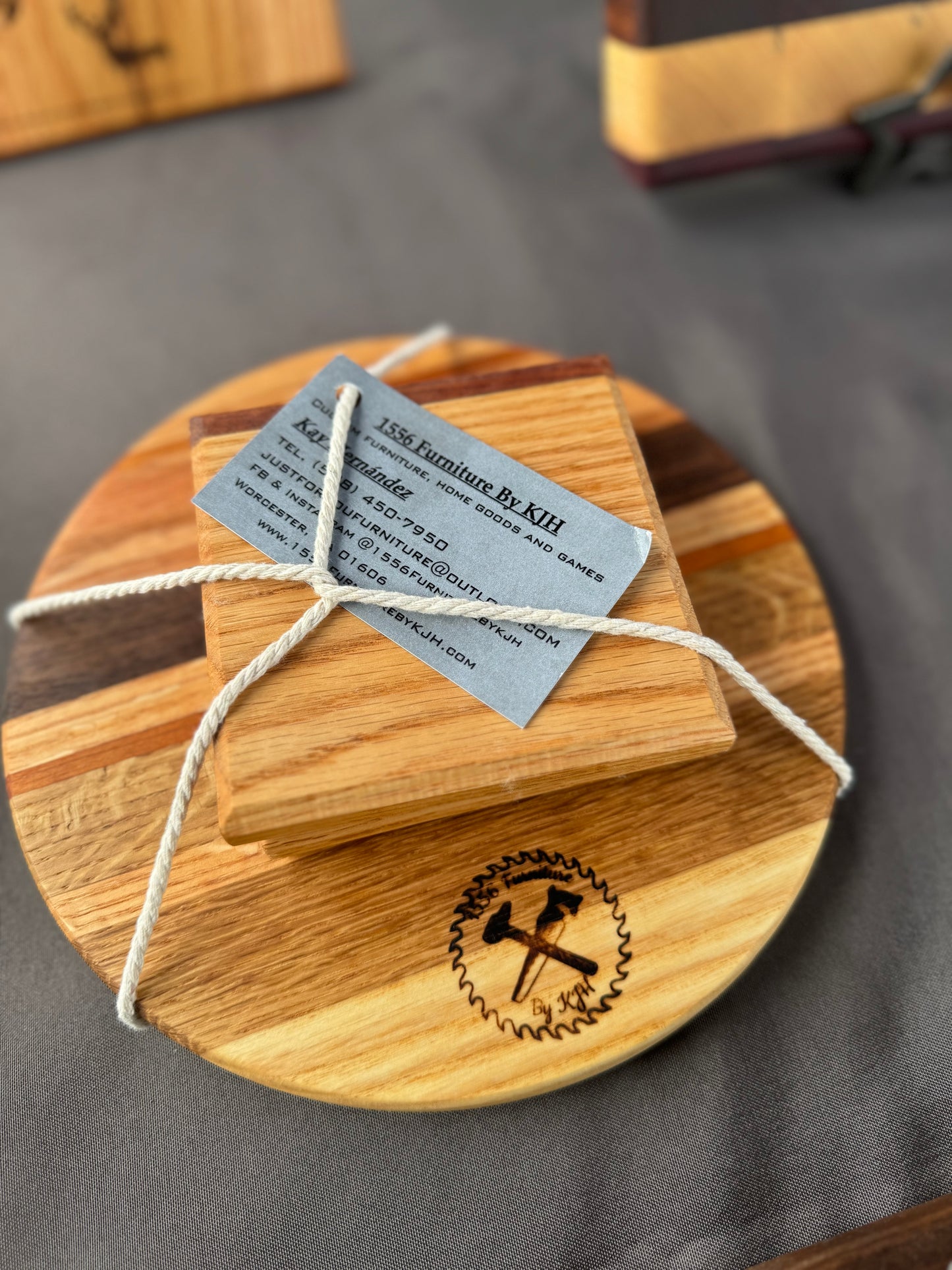 Cheese board with coaster set