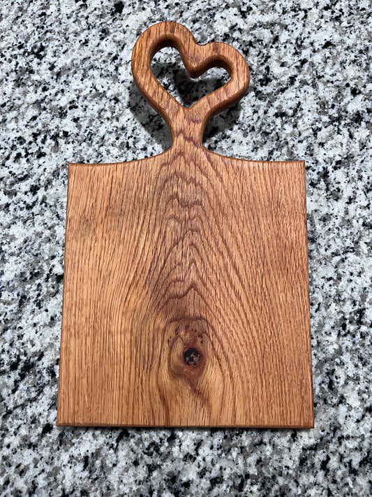 Heart handle serving board